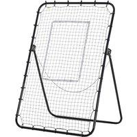 HOMCOM Kickback Soccer Trainer: Adjustable Rebounder for Precision Drills, Foldable Design for Kids & Adults, Jet Black Aosom UK