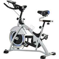 HOMCOM Indoor Cycling Exercise Bike Quiet Drive Fitness Stationary, 15KG Flywheel Cardio Workout Bicycle, Adjustable Seat, LCD Monitor Aosom UK