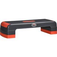 HOMCOM Aerobic Step, 10cm, 15cm & 20cm Height Adjustable Exercise Stepper for Exercise Workout, Nonslip Step Board Great for Home & Office, Grey and Red