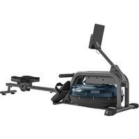 SPORTNOW Water Rowing Machine, Rowing Machines for Home Gym with Adjustable Resistance, Wheels, LCD Monitor and Elevated Tablet Holder, Vertical Storage, for Cardio Training