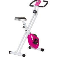 SPORTNOW Foldable Exercise Bike with 8-Level Magnetic Resistance, LCD monitor, Heart-Rate Sensor & Adjustable Seat for Home, Pink & White Aosom UK