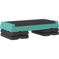 SPORTNOW Fitness Stepper, 3-Height Adjustable Aerobic Step, Non-Slip Exercise Step Board for Home Gym Office Workout, 10.5cm, 15.5cm, 20.5cm, Green