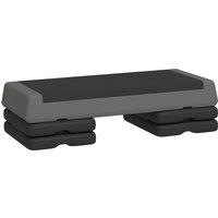 SPORTNOW Fitness Stepper, 3-Height Adjustable Aerobic Step, Non-Slip Exercise Step Board for Home Gym Office Workout, 10.5cm, 15.5cm, 20.5cm, Grey