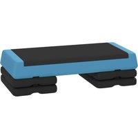 SPORTNOW Fitness Stepper, 3-Height Adjustable Aerobic Step, Non-Slip Exercise Step Board for Home Gym Office Workout, 10.5cm, 15.5cm, 20.5cm, Sky Blue
