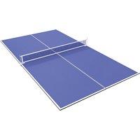 SPORTNOW 9 ft Folding Ping Pong Table Top for Billiard Tables, Table Tennis Conversion Top with Net, Foam Padding, Blue