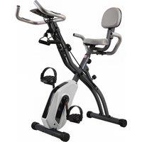 SPORTNOW 4-In-1 Folding Exercise Bike with Resistance Bands, Bluetooth App, 8-Level Magnetic Resistance, LCD Display, Grey
