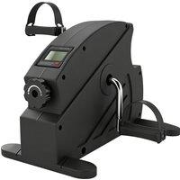 SPORTNOW Mini Exercise Bike with Stepless Adjustable Resistance, LCD Display and 4-Level Pedal Straps for Home Workout, Black