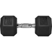 HOMCOM Heavy-Duty Rubber Hex Dumbbell, 20KG, Non-Slip Grip, Home Gym Fitness Weight, Black Aosom UK