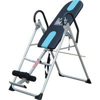 HOMCOM Foldable Gravity Inversion Table Back Therapy Home Fitness Bench Black Aosom UK
