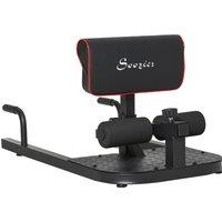 HOMCOM 3-in-1 Padded Push Up Sit Up Deep Sissy Squat Machine Home Gym Work Out Leg Fitness Equipment, Black