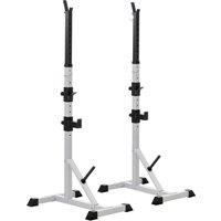 HOMCOM Weights Bar Barbell Rack Squat Stand Adjustable Portable Weight Lifting Suitable For Home Gym Training Work Out