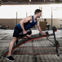 HOMCOM Steel Foldable Home Core Workout Bench Red/Black Aosom UK
