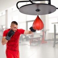 HOMCOM Boxing Speed Ball Set: Pear Bag with Platform, Wall Mount, Pump & Accessories, 60 x 73 x 80 cm Aosom UK