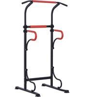HOMCOM Steel Multi-Use Exercise Power Tower Pull Up Station Adjustable Height W/ Grips