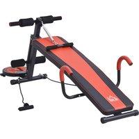 HOMCOM Multifunctional Sit Up and Dumbbell Bench Exercise with Resistant Rope and Twist Waist Disc for Home, Office and Gym Aosom UK