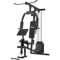 HOMCOM Multi Gym Equipment, 45KG Weight Stack, Chest Press, Butterfly Press & Leg Developer for Strength Training
