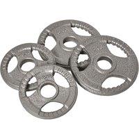 HOMCOM 4 PCS Olympic Weight Plates Grip Plate Sets for Strength and Crossfit and Weightlifting Training, Barbell Weight Set for Home Aosom UK