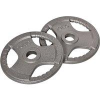 HOMCOM Olympic Weight Plates: 2-Piece Grip Plate Set for Strength Training, Crossfit & Weightlifting Aosom UK