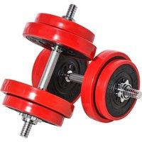 HOMCOM Adjustable Weights: 20KG Dumbbell & Barbell Set for Strength Training, Home Gym Fitness Aosom UK