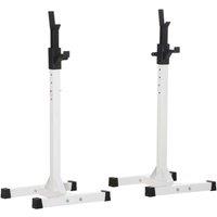 HOMCOM Heavy Duty Weight Bar Barbell Squat Stand Barbell Rack Spotter, for Home, Gym - Black