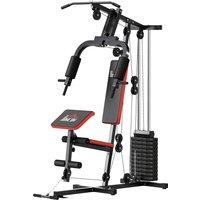 HOMCOM Multigym Station, with 66KG Weight Stack, for Strength Training, Black