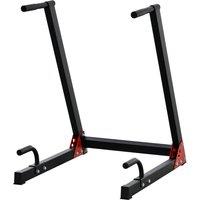 HOMCOM Dip Stand Station, Heavy Duty Upper Body Workout Equipment, Angled Grips, Tricep Dips, Pull-Ups, Push-Ups for Home, Gym, Office, Black