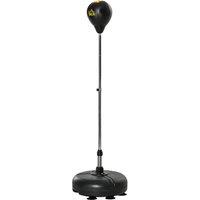 HOMCOM Punching Bag with Stand, Free Standing Boxing Bag Set, Speed Bag with Adjustable Height for Teens & Adults, Black, Gold