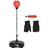 HOMCOM Punching Bag with Stand, Free Standing Boxing Bag Set, Speed Bag with Speedball Adjustable Height from 132cm to 158cm for Teens, Red