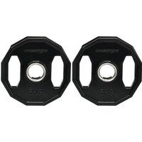 SPORTNOW Olympic Weight Plates Set, Metal and Rubber Bumper Plates Weights Discs with 2"/5cm Holes, for Home Gym Weight Lifting Strength Training, 2 x 5kg, Black