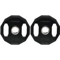 SPORTNOW Olympic Weight Plates Set, Metal and Rubber Bumper Plates Weights Discs with 2"/5cm Holes, for Home Gym Weight Lifting Strength Training, 2 x 10kg, Black