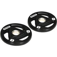SPORTNOW Olympic Weight Plates: 2 x 5kg Tri-Grip Rubber Coated Plates with 5cm Holes, for Gym, Home & Strength Training Aosom UK