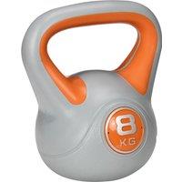 SPORTNOW Kettlebell, 8kg Kettle Bells with Handle for Home Gym Weight Lifting and Strength Training, Orange and Grey