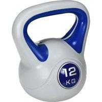 SPORTNOW Kettlebell, 12kg Kettle Bells with Handle for Home Gym Weight Lifting and Strength Training, Dark Blue and Grey
