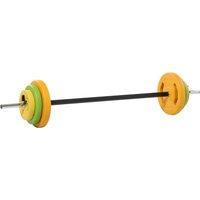 HOMCOM 20kg Barbell Weights Set, Adjustable Body Pump Weights with Non-slip Handle, for Women and Men Home Gym Strength Training