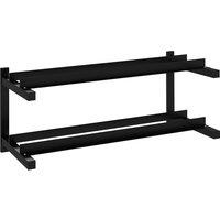 SPORTNOW Wall-Mounted Dumbbell Rack, 2-Tier Weight Stand, Space-Saving and Multi-Functional Steel organiser for Home Gym, Black