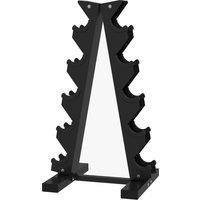 SPORTNOW Five-Tier Dumbbell Storage Rack, for Home Gym Exercise - Black Aosom UK