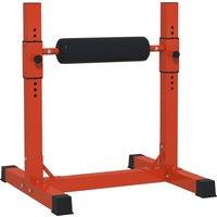 SPORTNOW Bulgarian Split Squat Stand, 12-Level Adjustable Single Leg Squat Machine with Foam Roller and Anti-Slip Pads for Lower Body Strength Training, Red