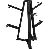 SPORTNOW Weight Tree Weight Rack for 5cm Weight Plates and Barbell Bar with 6 Fasten Clamps, 300kg Capacity Aosom UK