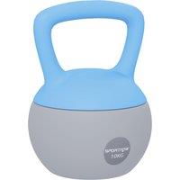 SPORTNOW 10KG Soft Kettlebell, Kettlebell with Non-Slip Handle for Home Gym, Weight Lifting, Strength Training, Light Blue/Grey