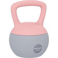 SPORTNOW 10KG Soft Kettlebell, Kettlebell with Non-Slip Handle for Home Gym, Weight Lifting, Strength Training, Pink/Grey