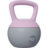 SPORTNOW Soft Kettlebell, 10kg Kettle Bell with Non-Slip Handle for Home Gym Weight Lifting and Strength Training, Purple and Grey