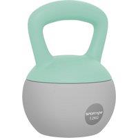SPORTNOW 12KG Soft Kettlebell, Kettlebell with Non-Slip Handle for Home Gym, Weight Lifting, Strength Training, Green/Grey
