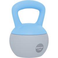 SPORTNOW 12KG Soft Kettlebell, Kettlebell with Non-Slip Handle for Home Gym, Weight Lifting, Strength Training, Light Blue/Grey