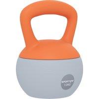 SPORTNOW 12KG Soft Kettlebell, Kettlebell with Non-Slip Handle for Home Gym, Weight Lifting, Strength Training, Orange/Grey