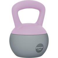 SPORTNOW 12KG Soft Kettlebell, Kettlebell with Non-Slip Handle for Home Gym, Weight Lifting, Strength Training, Purple/Grey