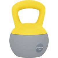 SPORTNOW 12KG Soft Kettlebell, Kettlebell with Non-Slip Handle for Home Gym, Weight Lifting, Strength Training, Yellow/Grey