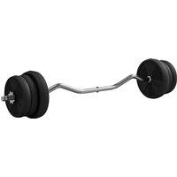 SPORTNOW 25kg Barbell Set, Adjustable Weights with Curl Bar and Non-slip Handle, for Women and Men Weight Lifting Training Aosom UK