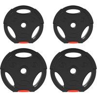 SPORTNOW Olympic Weight Plates Set, with Two 5kg and Two 2.5kg weights, Black