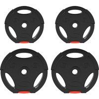SPORTNOW Olympic Weight Plates Set, with Two 10kg and Two 5kg weights, Black