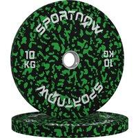 SPORTNOW Olympic Weight Plates Set, Solid Rubber Bumper Plates Weights Discs with 2"/5cm Holes, for Weight Lifting Strength Training, 2 x 10kg